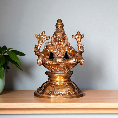 Narasimha Sitting meditation Panchaloha idol - 3 Inches Nikuressence