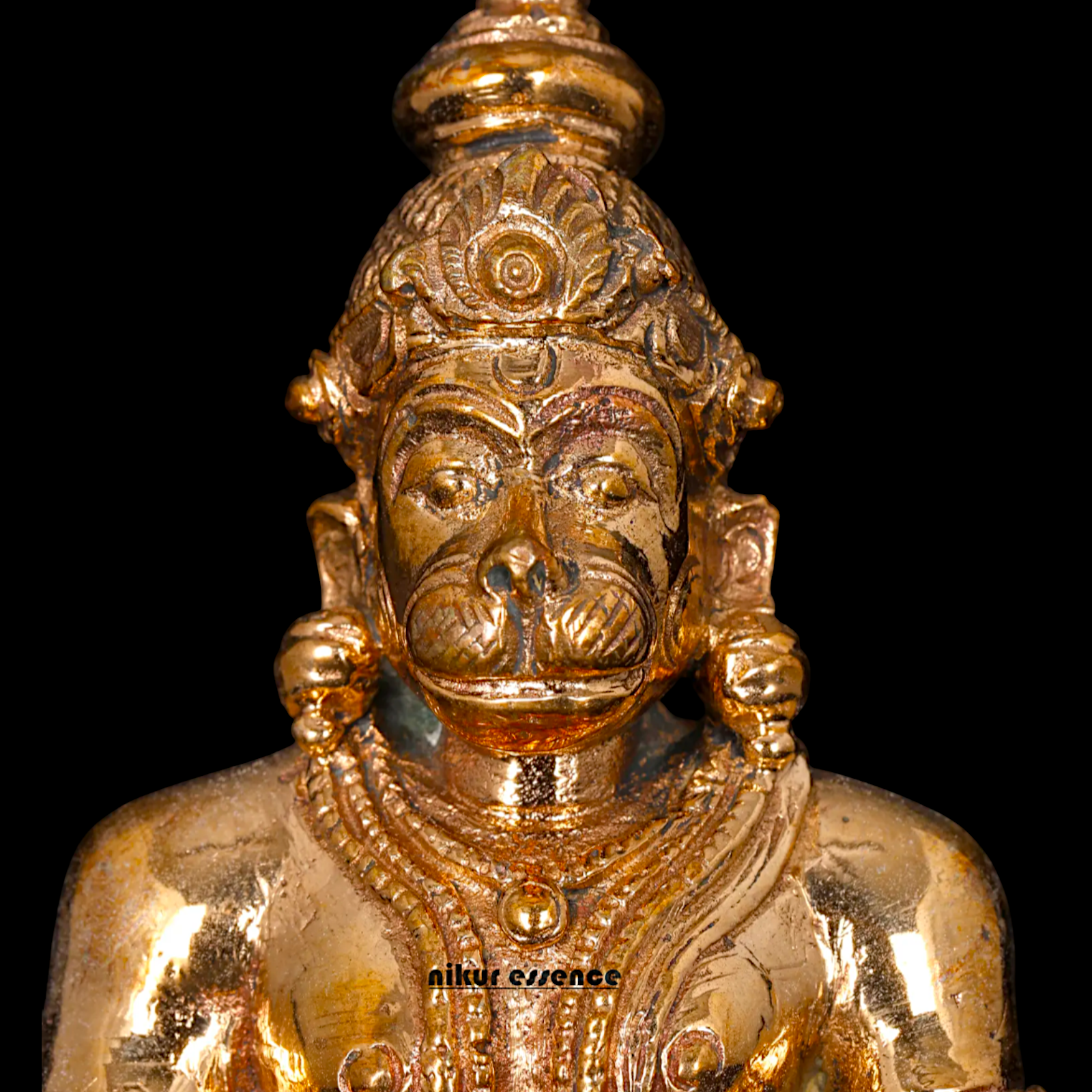 Hanuman ji Sitting meditation Panchaloha idol - 3 Inches Nikuressence
