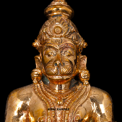 Hanuman ji Sitting meditation Panchaloha idol - 3 Inches Nikuressence