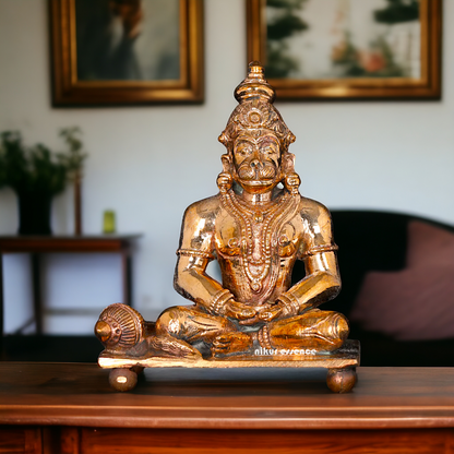 Hanuman ji Sitting meditation Panchaloha idol - 3 Inches Nikuressence