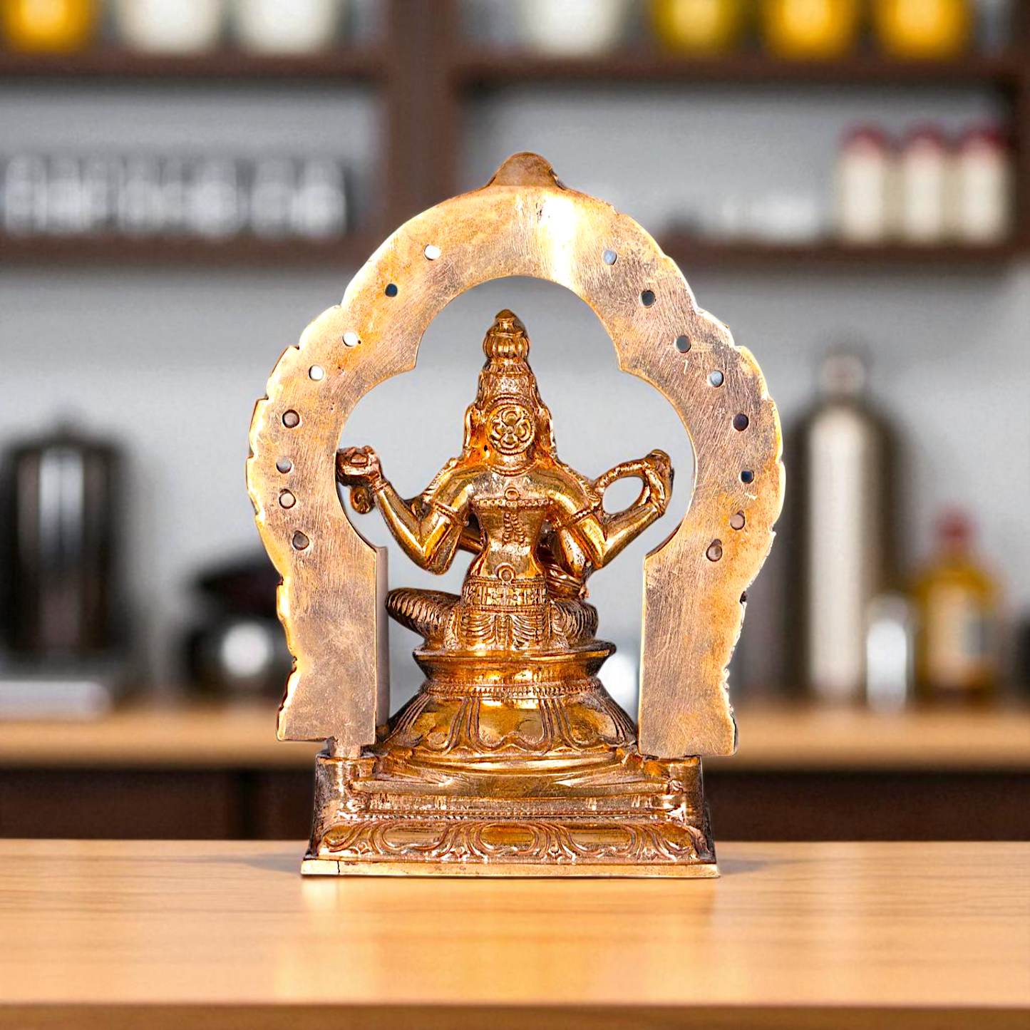 Saraswati seated with Playing Veena Panchaloha idol - 5 Inches Nikuressence