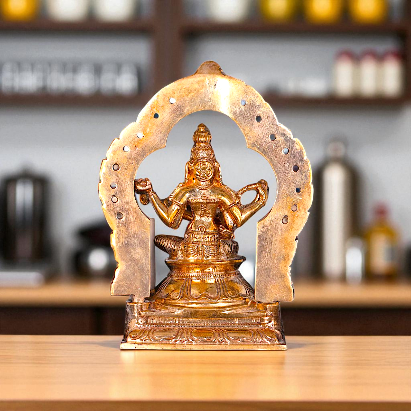 Saraswati seated with Playing Veena Panchaloha idol - 5 Inches Nikuressence