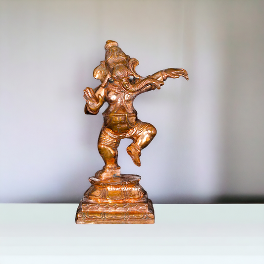 Panchaloha Ganesha Ganpati dancing with Four hand idol - 3 Inches Nikuressence