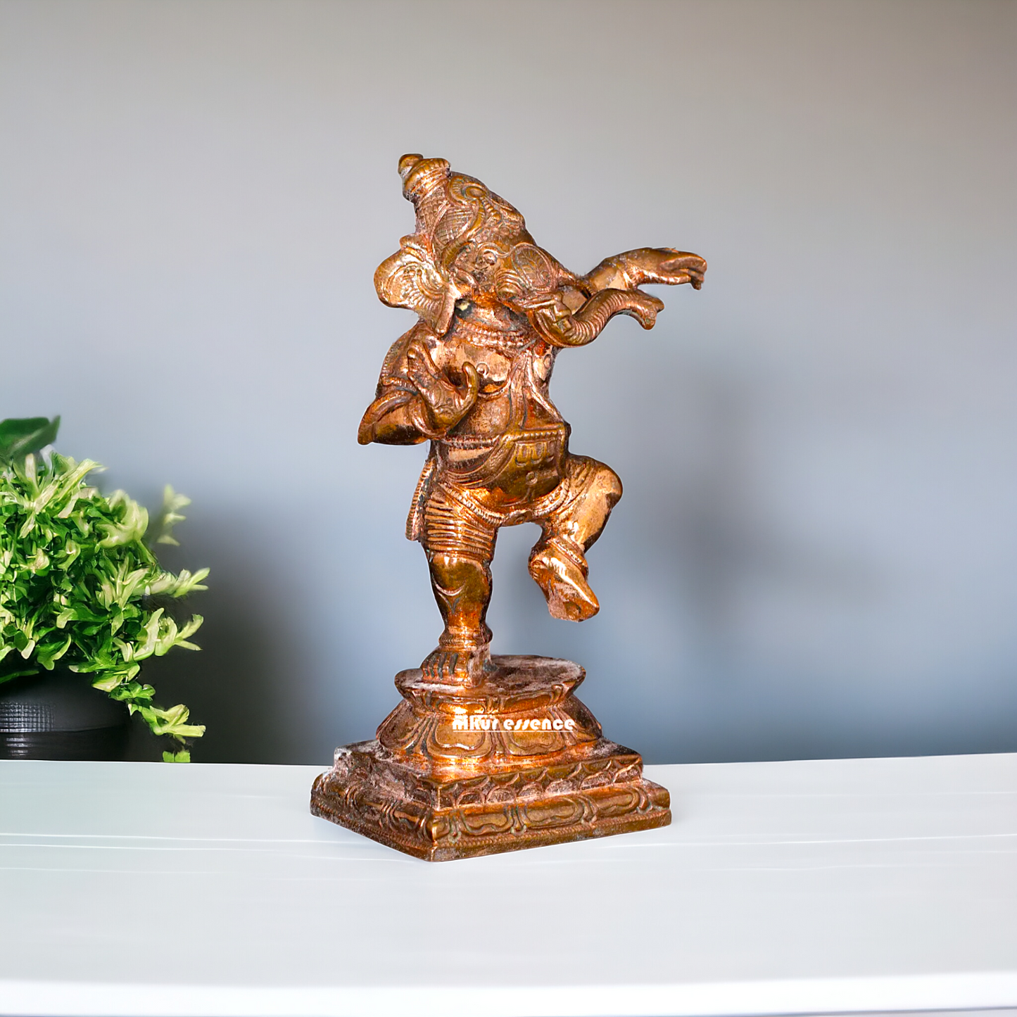 Panchaloha Ganesha Ganpati dancing with Four hand idol - 3 Inches Nikuressence