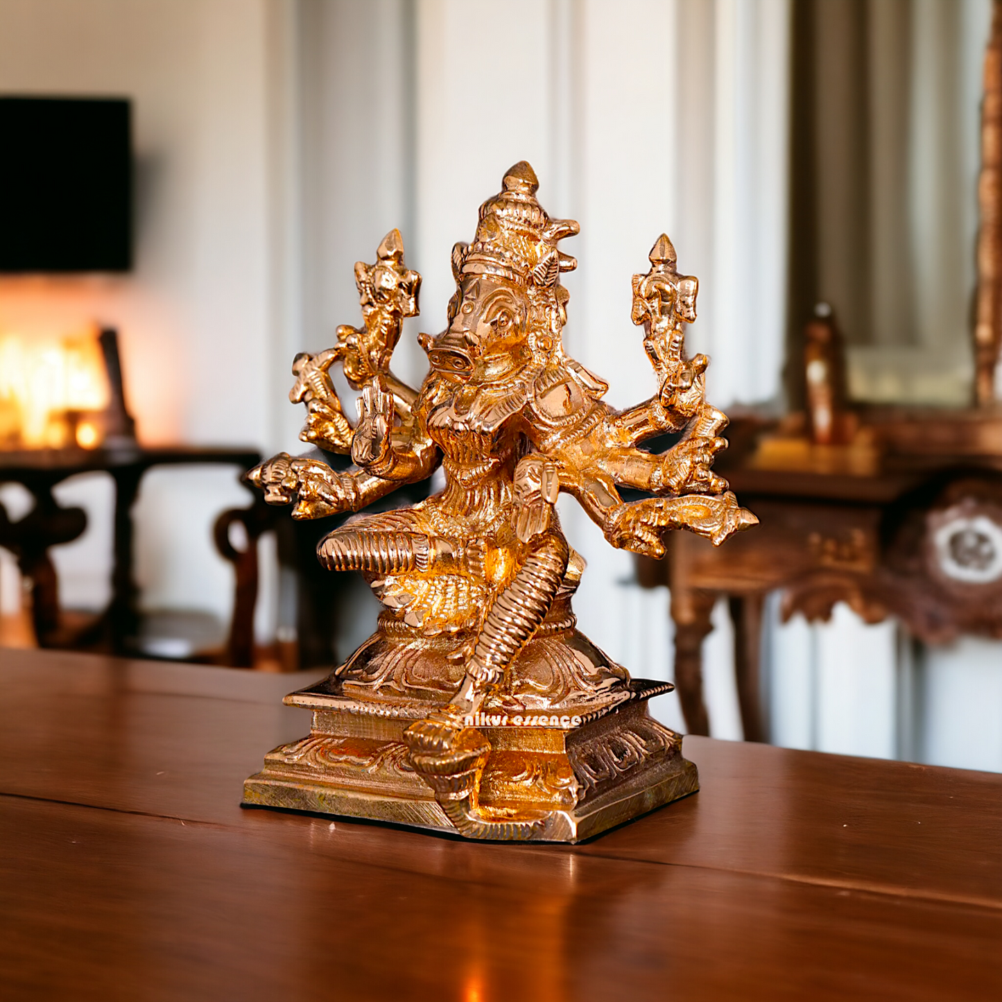 Varahi Amman Sitting with eight Armed Panchaloha idol - 3 Inches Nikuressence