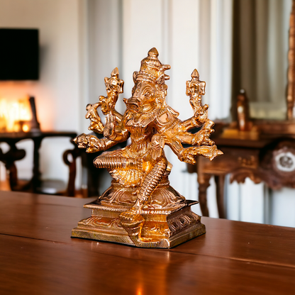 Varahi Amman Sitting with eight Armed Panchaloha idol - 3 Inches Nikuressence