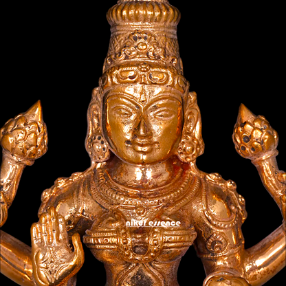 Lakshmi Devi seated Blessing with Four hand Panchaloha idol - 5 Inches Nikuressence