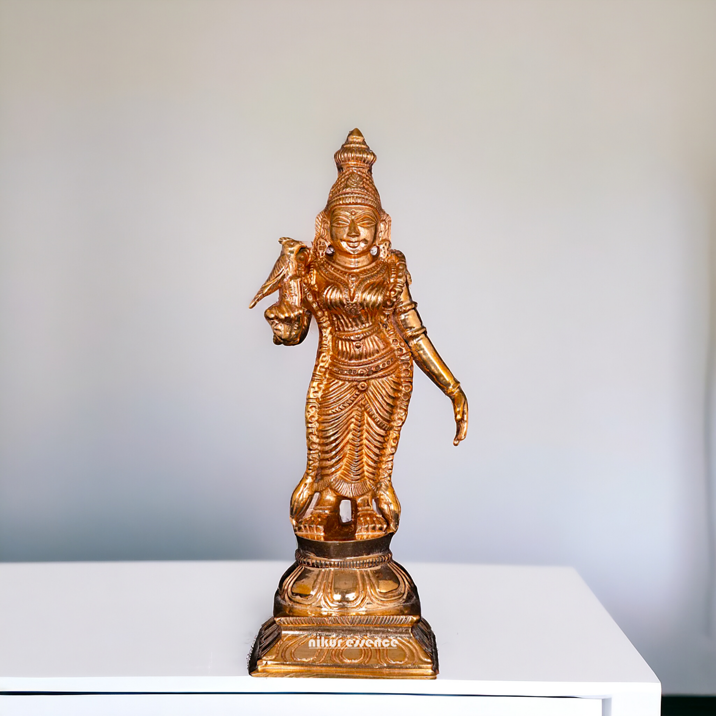 Meenakshi Devi standing Panchaloha idol - 6 Inches Nikuressence