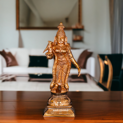 Meenakshi Devi standing Panchaloha idol - 6 Inches Nikuressence