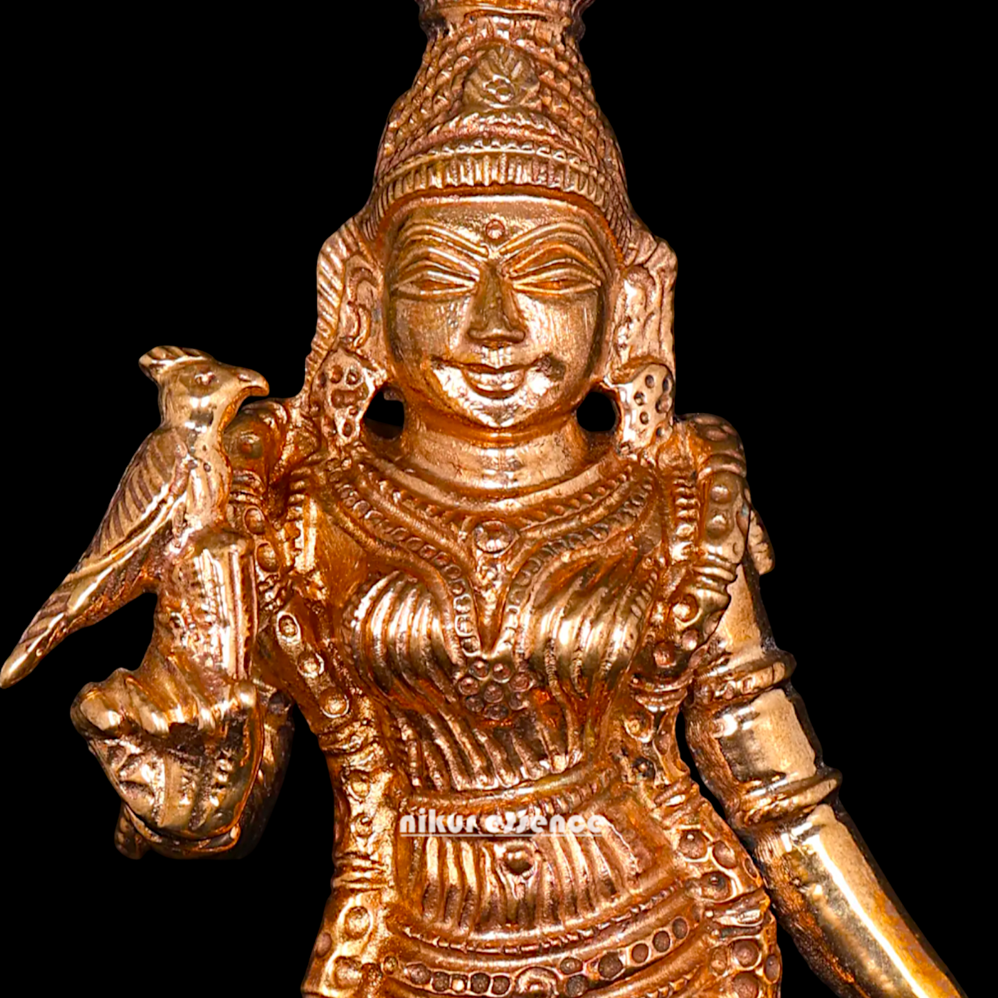 Meenakshi Devi standing Panchaloha idol - 6 Inches Nikuressence