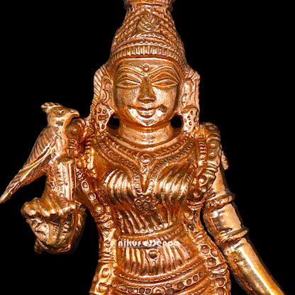 Meenakshi Devi standing Panchaloha idol - 6 Inches Nikuressence