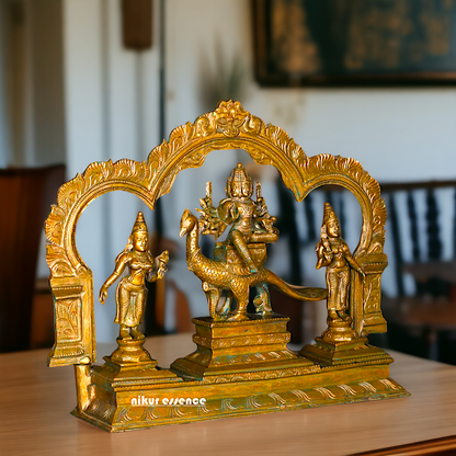 Murugan with Devasena and Valli Panchaloha idol - 13 Inches Nikuressence