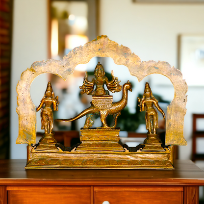 Murugan with Devasena and Valli Panchaloha idol - 13 Inches Nikuressence