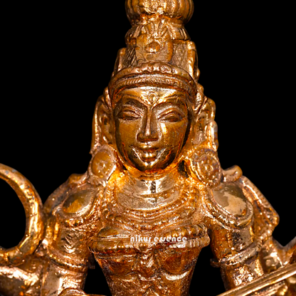 Goddess Saraswati seated Panchaloha statue - 3 inches Nikuressence