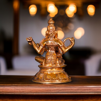 Goddess Saraswati seated Panchaloha statue - 3 inches Nikuressence