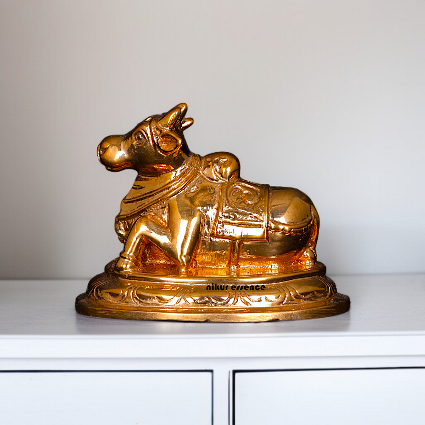 Nandi seated Panchaloha statue - 3 inches Nikuressence