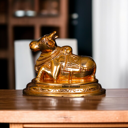 Nandi seated Panchaloha statue - 3 inches Nikuressence