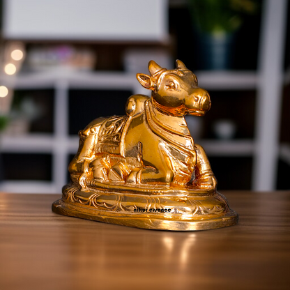 Nandi seated Panchaloha statue - 3 inches Nikuressence