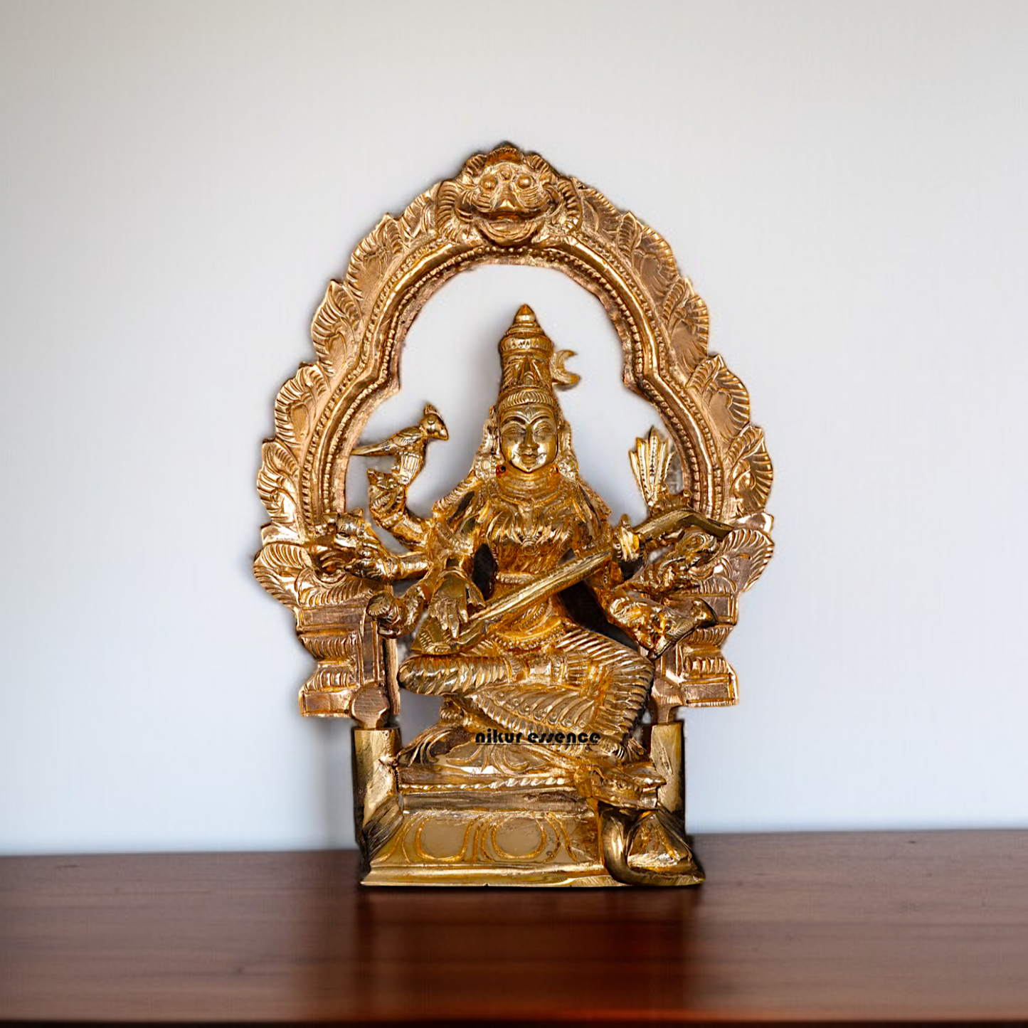 Matangi Devi with eight hand Panchaloha statue - 6 Inches Nikuressence