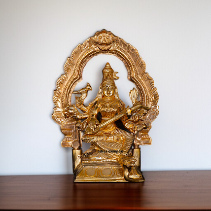 Matangi Devi with eight hand Panchaloha statue - 6 Inches Nikuressence