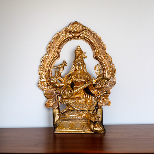 Matangi Devi with eight hand Panchaloha statue - 6 Inches Nikuressence