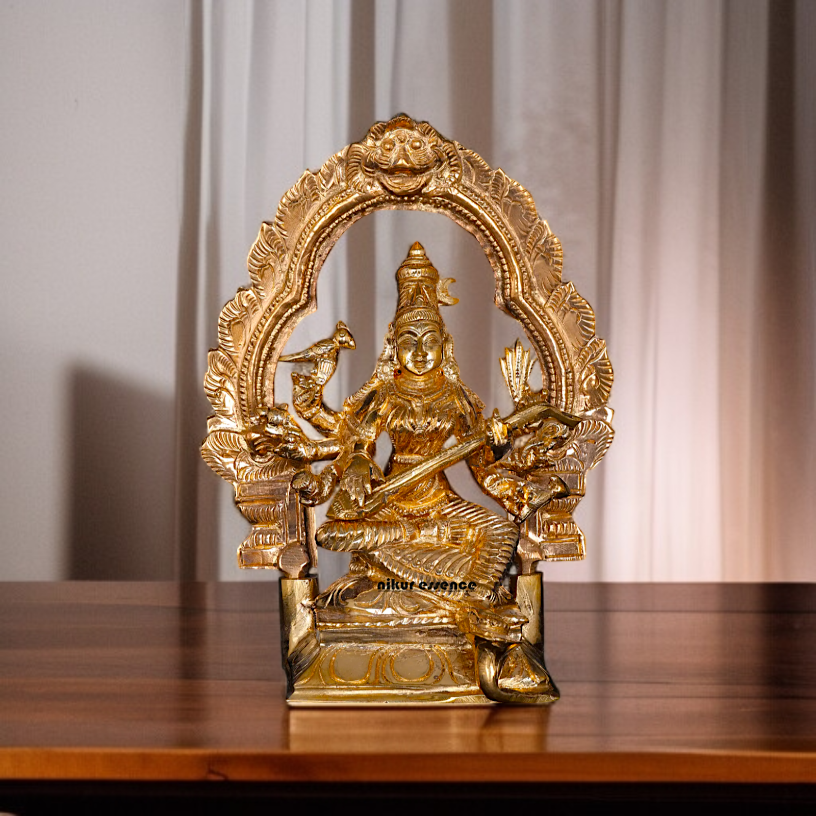 Matangi Devi with eight hand Panchaloha statue - 6 Inches Nikuressence