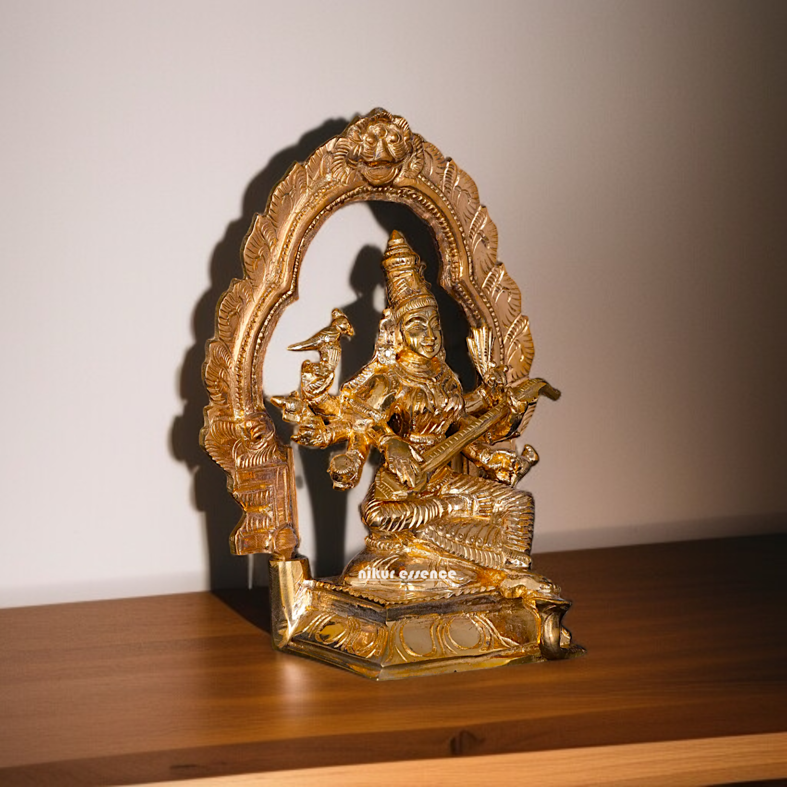 Matangi Devi with eight hand Panchaloha statue - 6 Inches Nikuressence