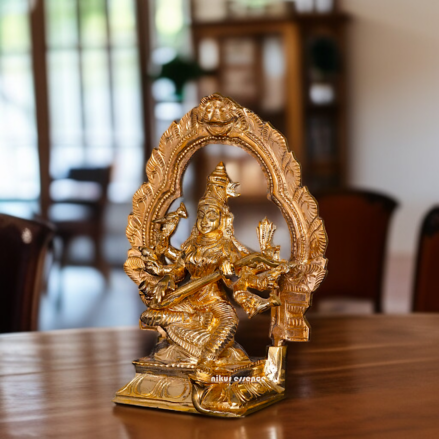 Matangi Devi with eight hand Panchaloha statue - 6 Inches Nikuressence