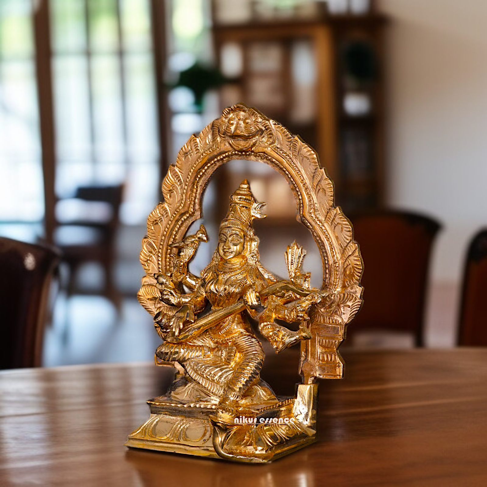 Matangi Devi with eight hand Panchaloha statue - 6 Inches Nikuressence