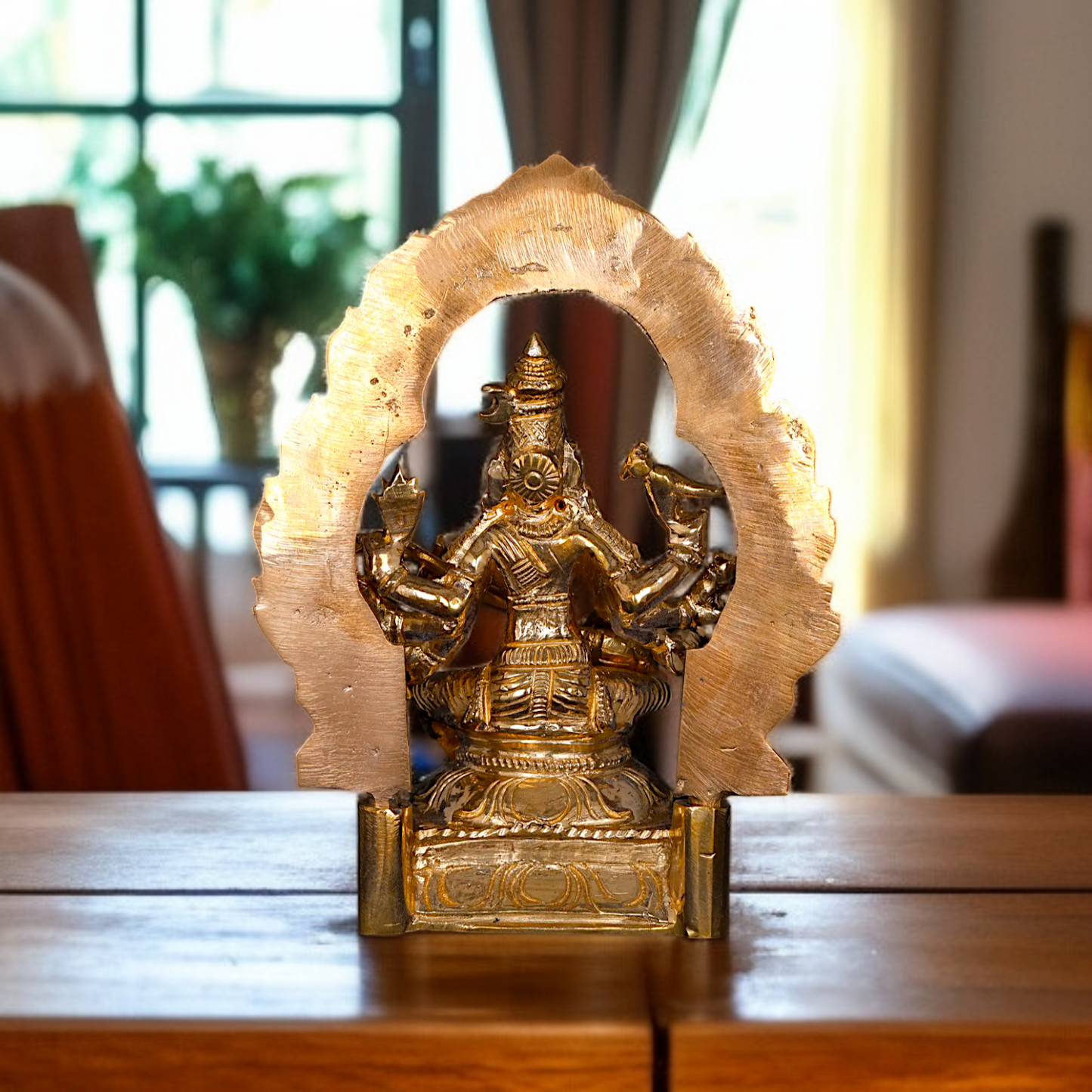 Matangi Devi with eight hand Panchaloha statue - 6 Inches Nikuressence