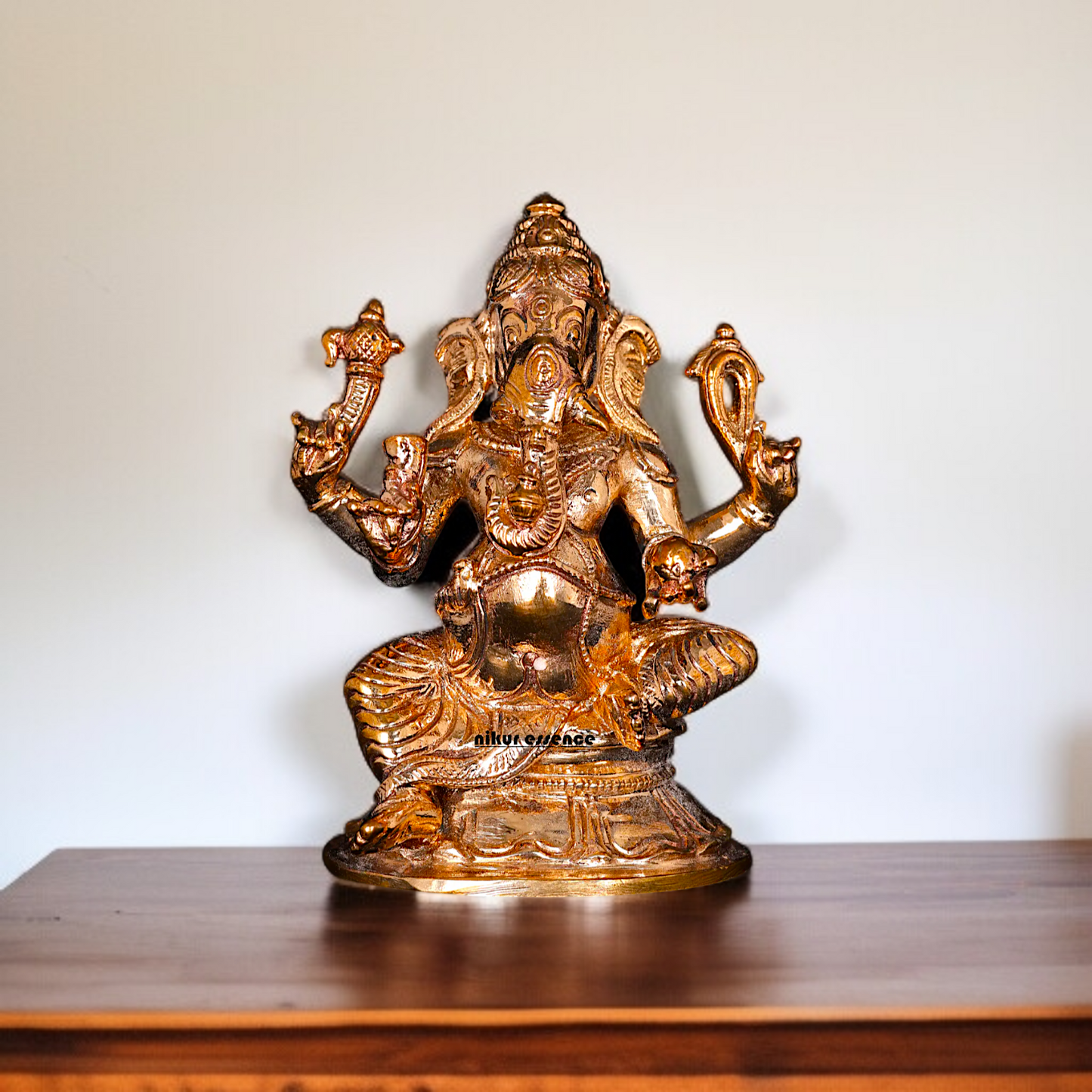 Ganesha Vinayaka seated Panchaloha statue - 3 Inches Nikuressence