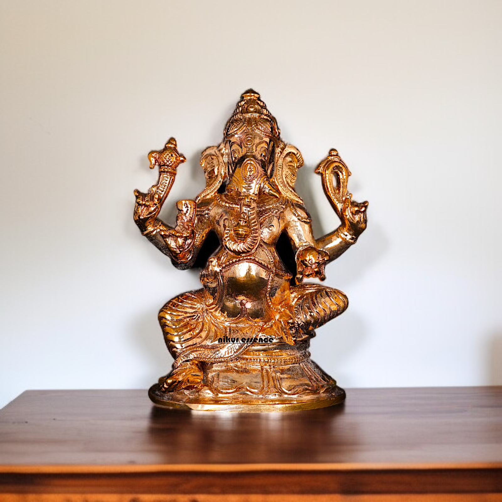 Ganesha Vinayaka seated Panchaloha statue - 3 Inches Nikuressence