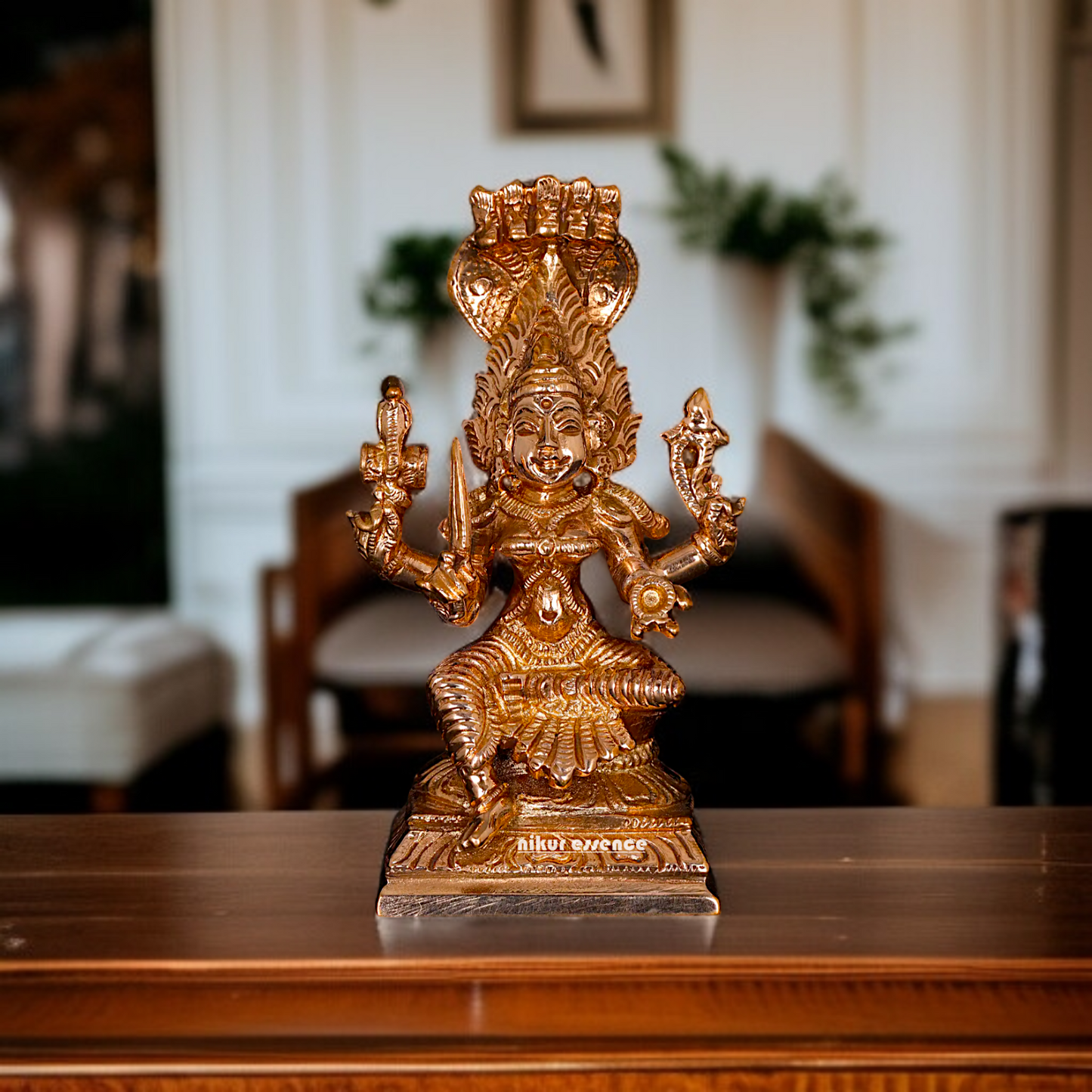 Mariamman Devi seated Panchaloha statue - 3 Inches Nikuressence