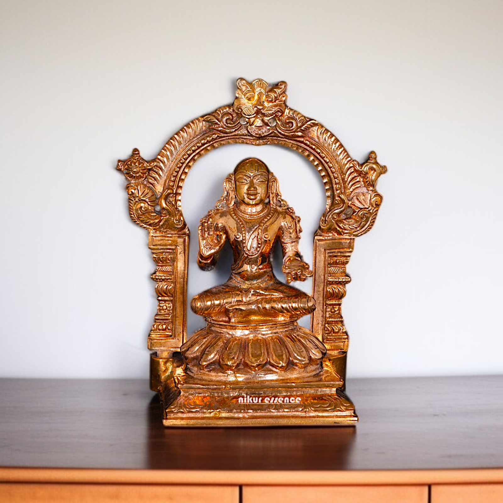 Philosopher Ramanujacharya Blessing seated Panchaloha statue - 5 Inches Nikuressence