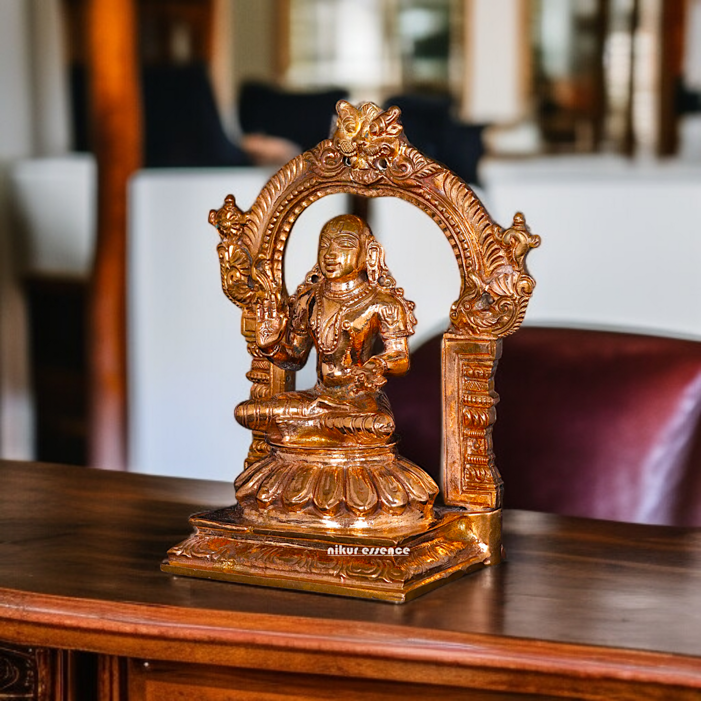 Philosopher Ramanujacharya Blessing seated Panchaloha statue - 5 Inches Nikuressence