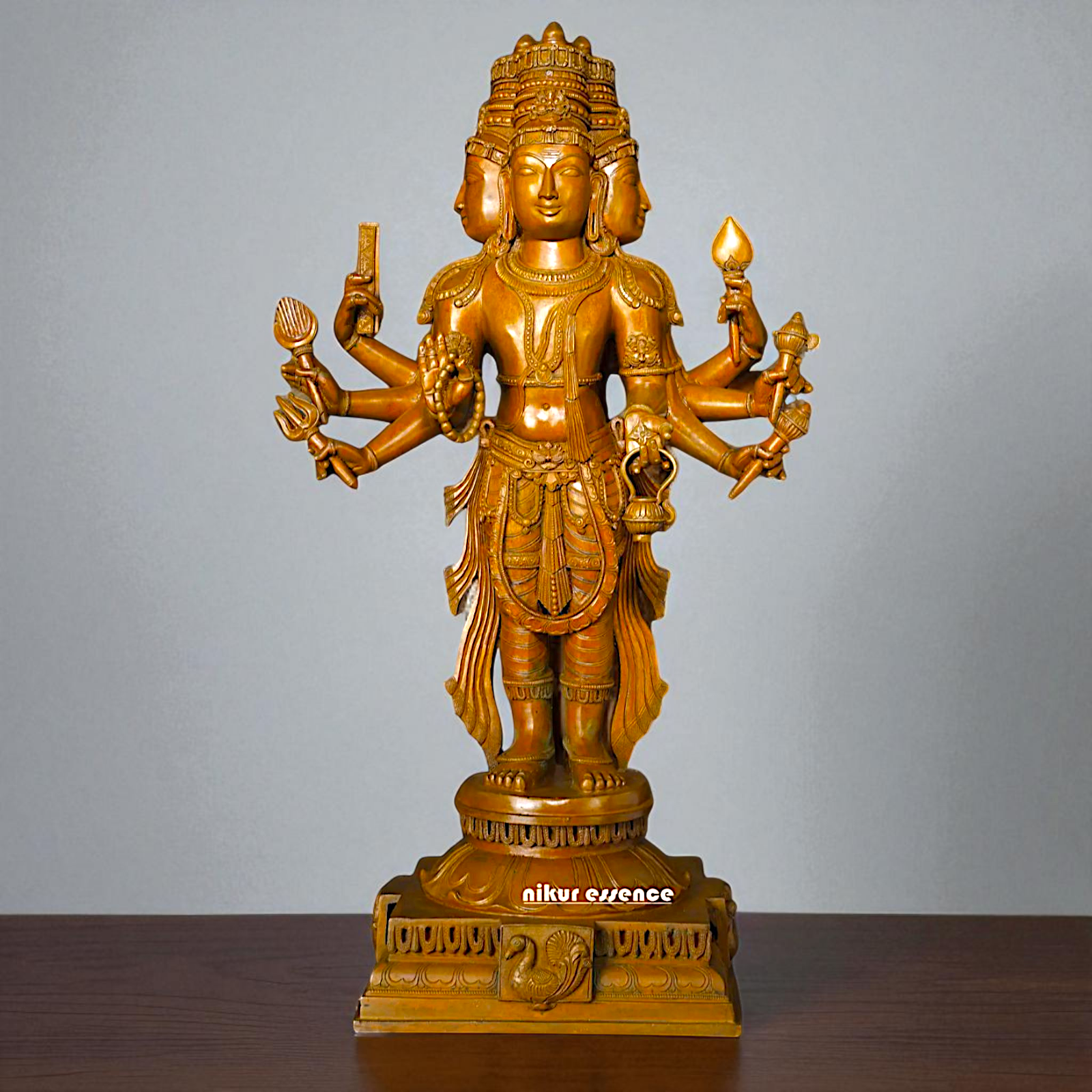Large Brahma standing Blessing with Four hand Panchaloha statue - 2 Feet Nikuressence