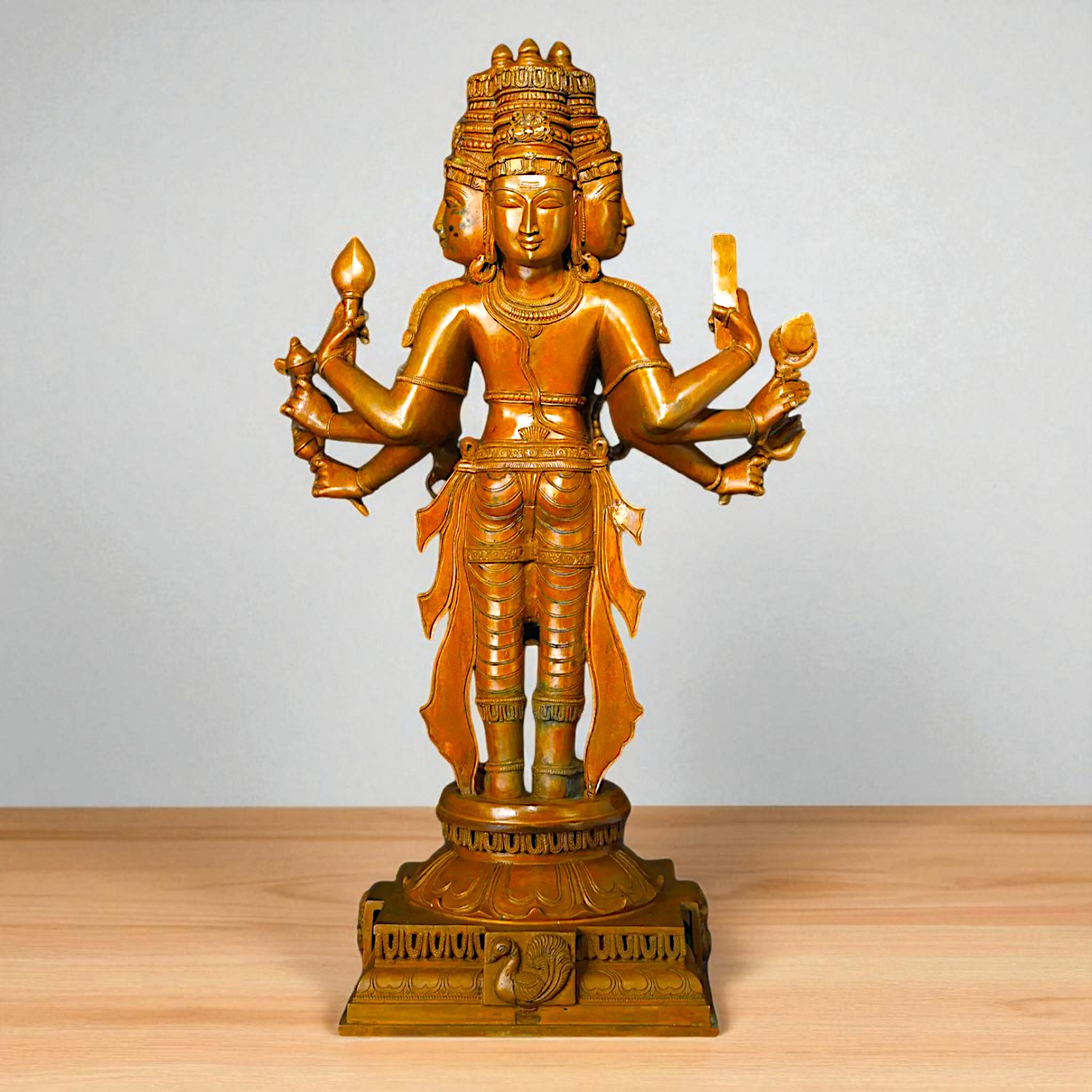 Large Brahma standing Blessing with Four hand Panchaloha statue - 2 Feet Nikuressence