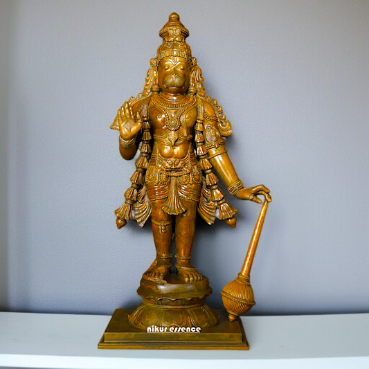 Hanuman ji Standing with Gada Panchaloha idol - 24 inches Nikuressence