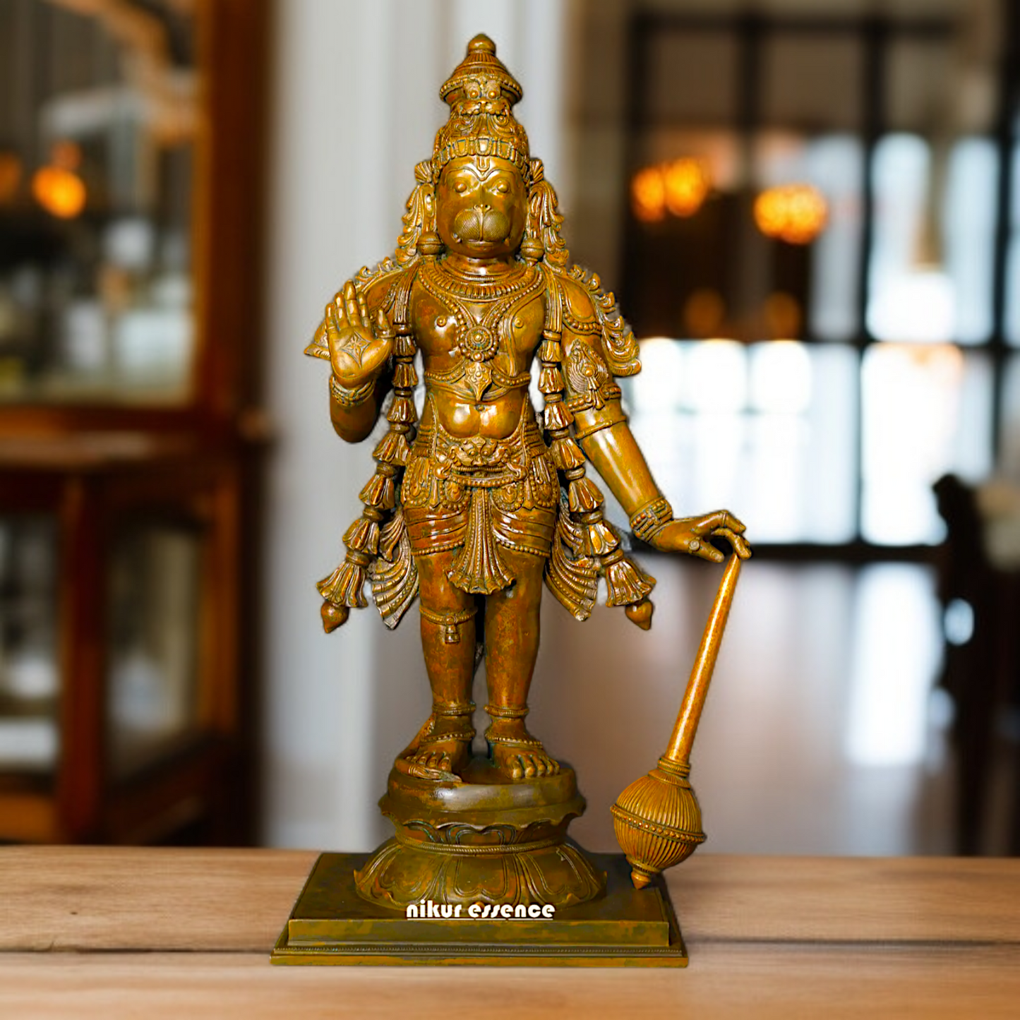 Hanuman ji Standing with Gada Panchaloha idol - 24 inches Nikuressence