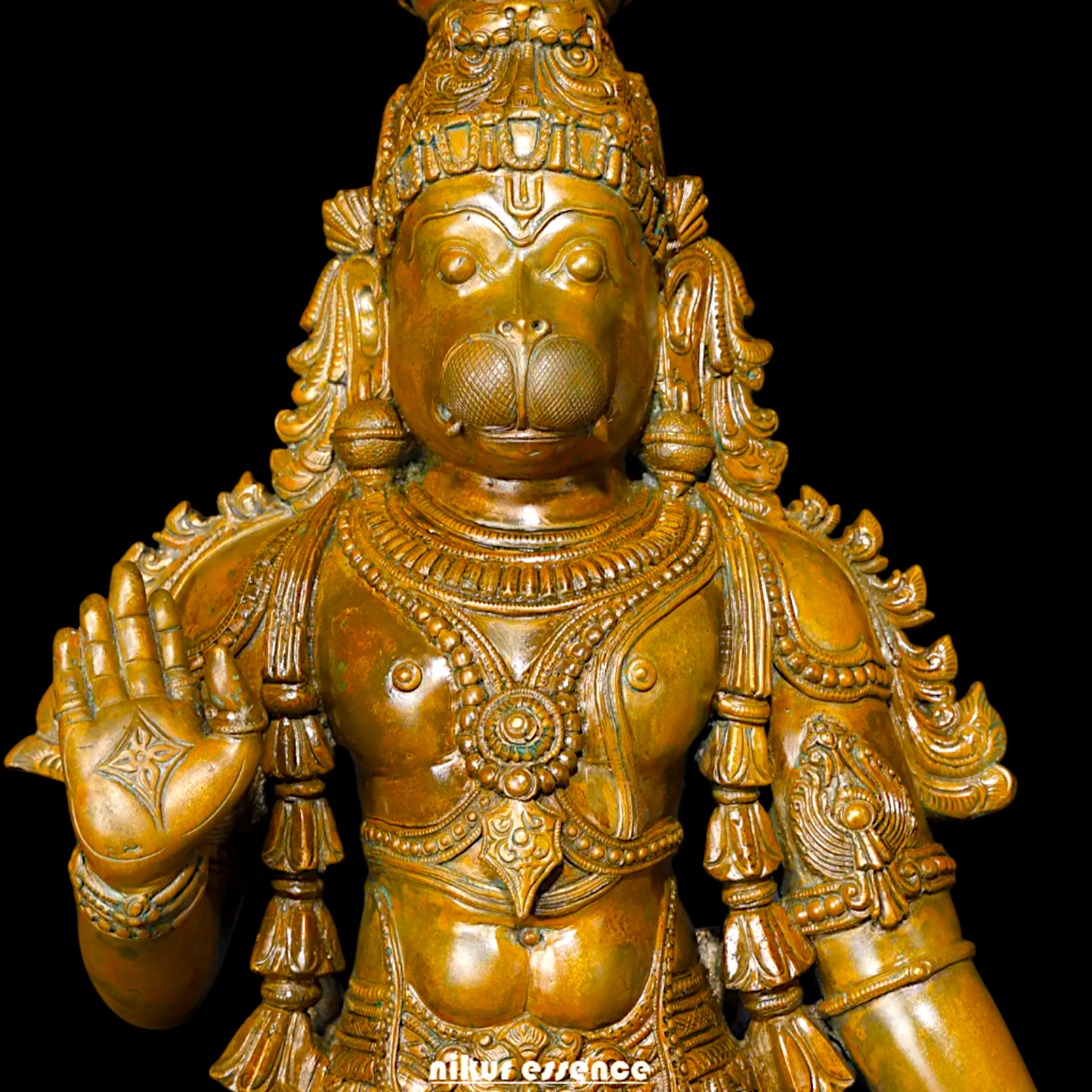 Hanuman ji Standing with Gada Panchaloha idol - 24 inches Nikuressence