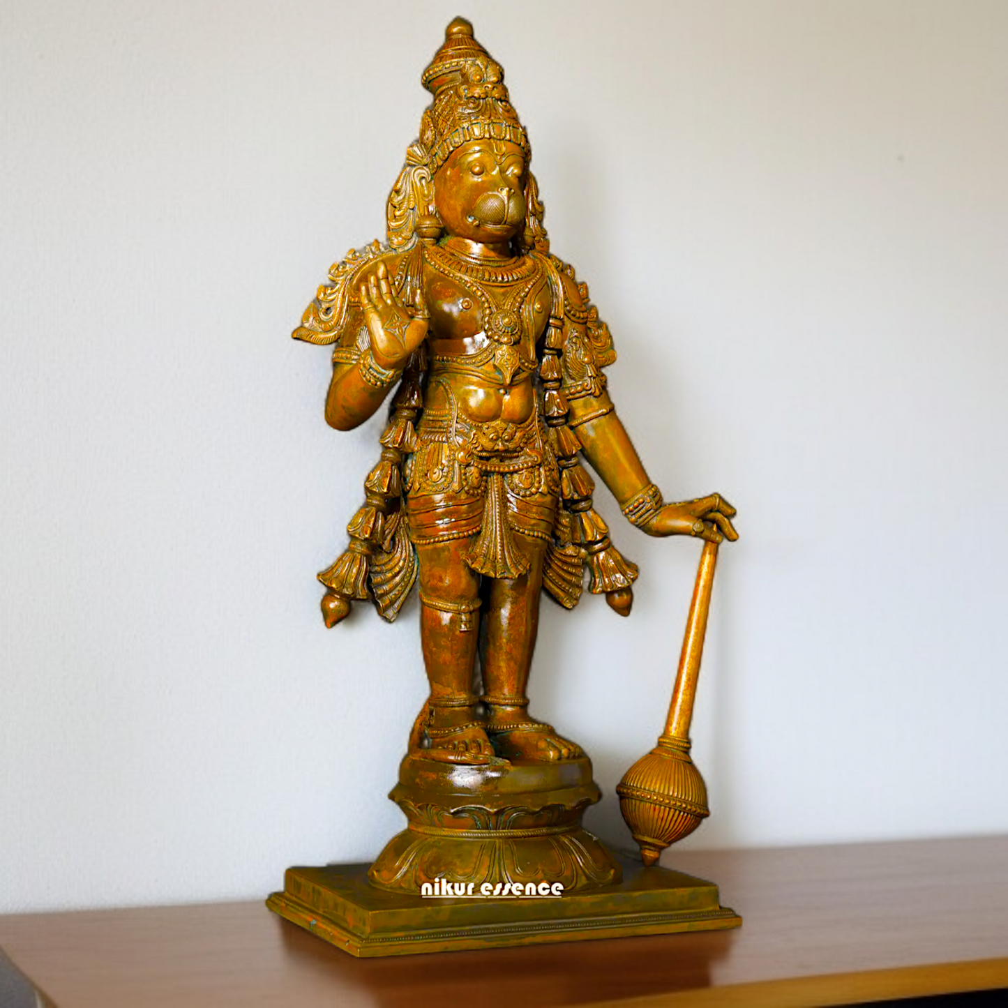 Hanuman ji Standing with Gada Panchaloha idol - 24 inches Nikuressence