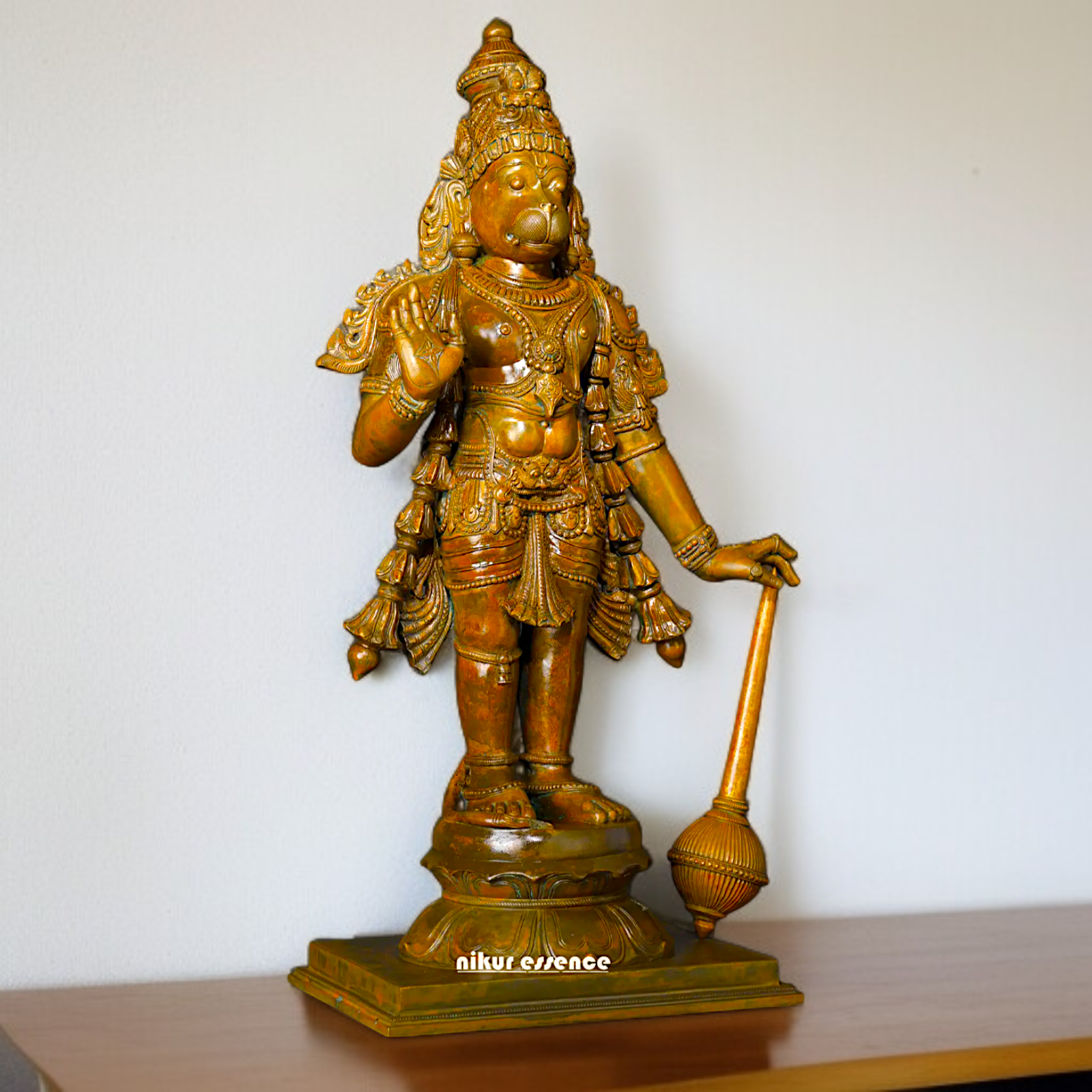 Hanuman ji Standing with Gada Panchaloha idol - 24 inches Nikuressence