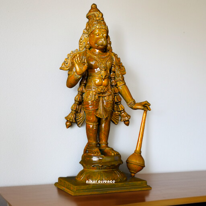 Hanuman ji Standing with Gada Panchaloha idol - 24 inches Nikuressence