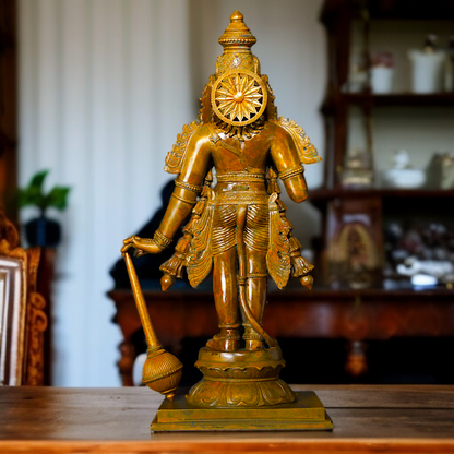 Hanuman ji Standing with Gada Panchaloha idol - 24 inches Nikuressence