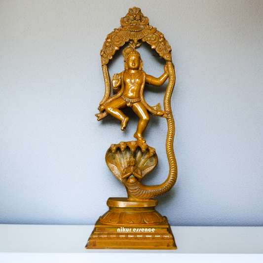 Kaliya Naag Krishna Standing sheshnag Panchaloha statue - 24 inches Nikuressence