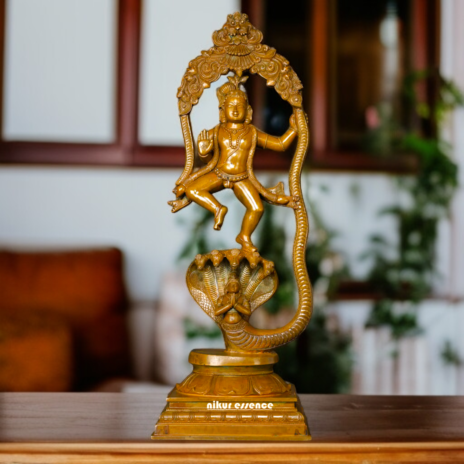 Kaliya Naag Krishna Standing sheshnag Panchaloha statue - 24 inches Nikuressence