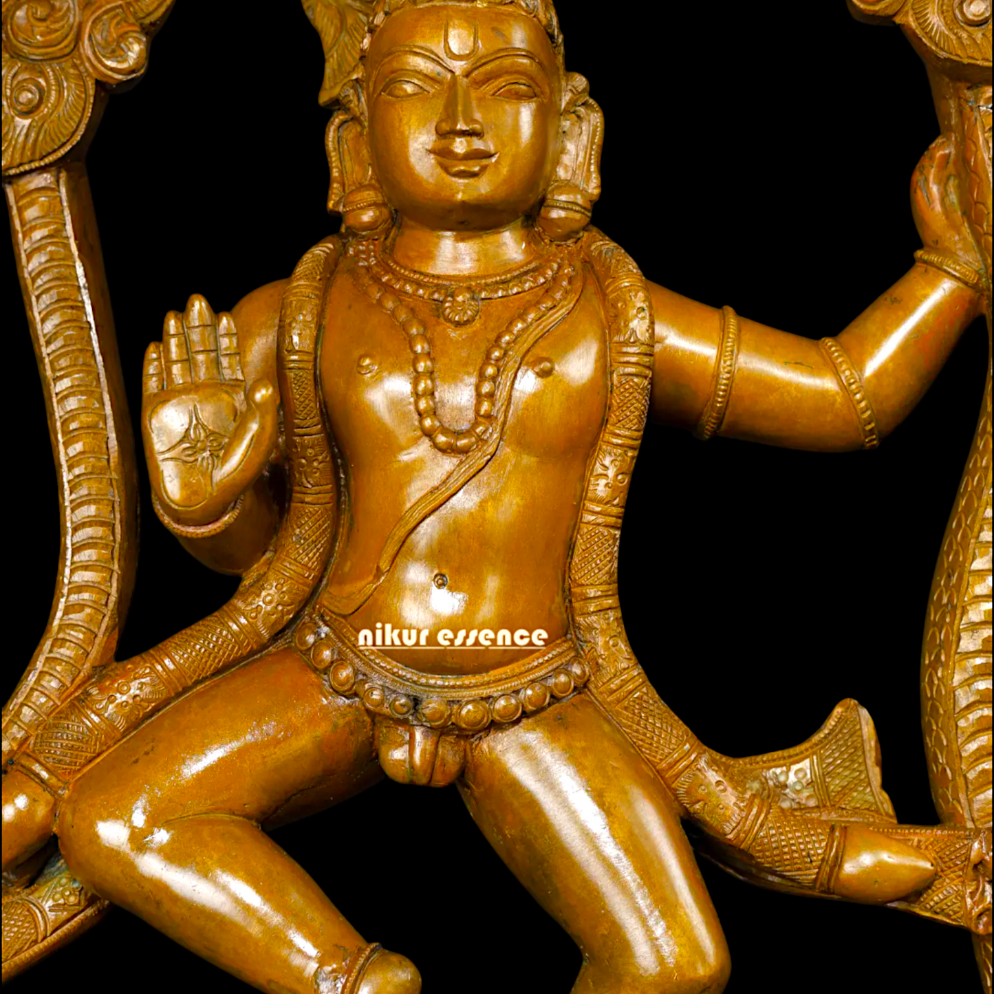 Kaliya Naag Krishna Standing sheshnag Panchaloha statue - 24 inches Nikuressence