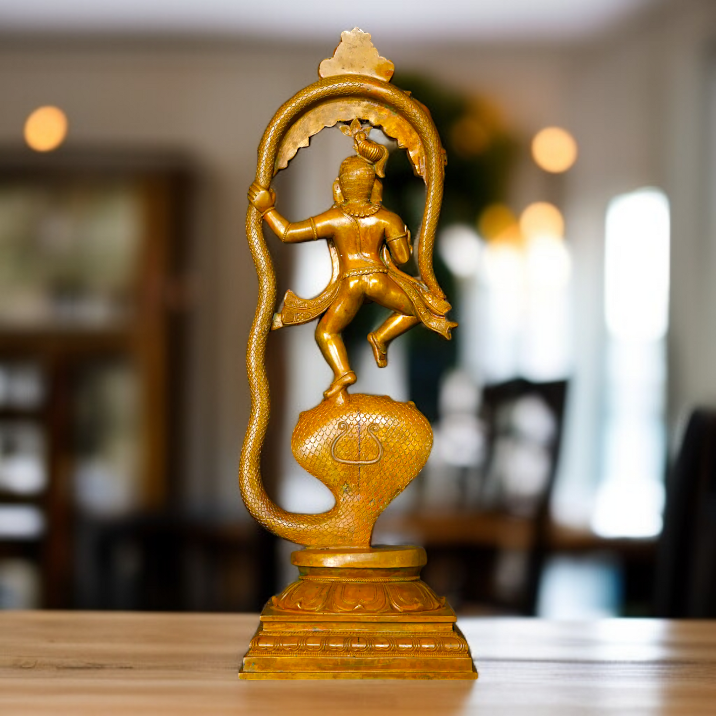 Kaliya Naag Krishna Standing sheshnag Panchaloha statue - 24 inches Nikuressence