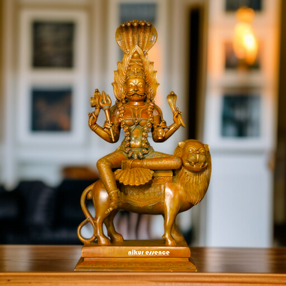 pratyangira devi seated on lion Panchaloha statue - 20 inches Nikuressence