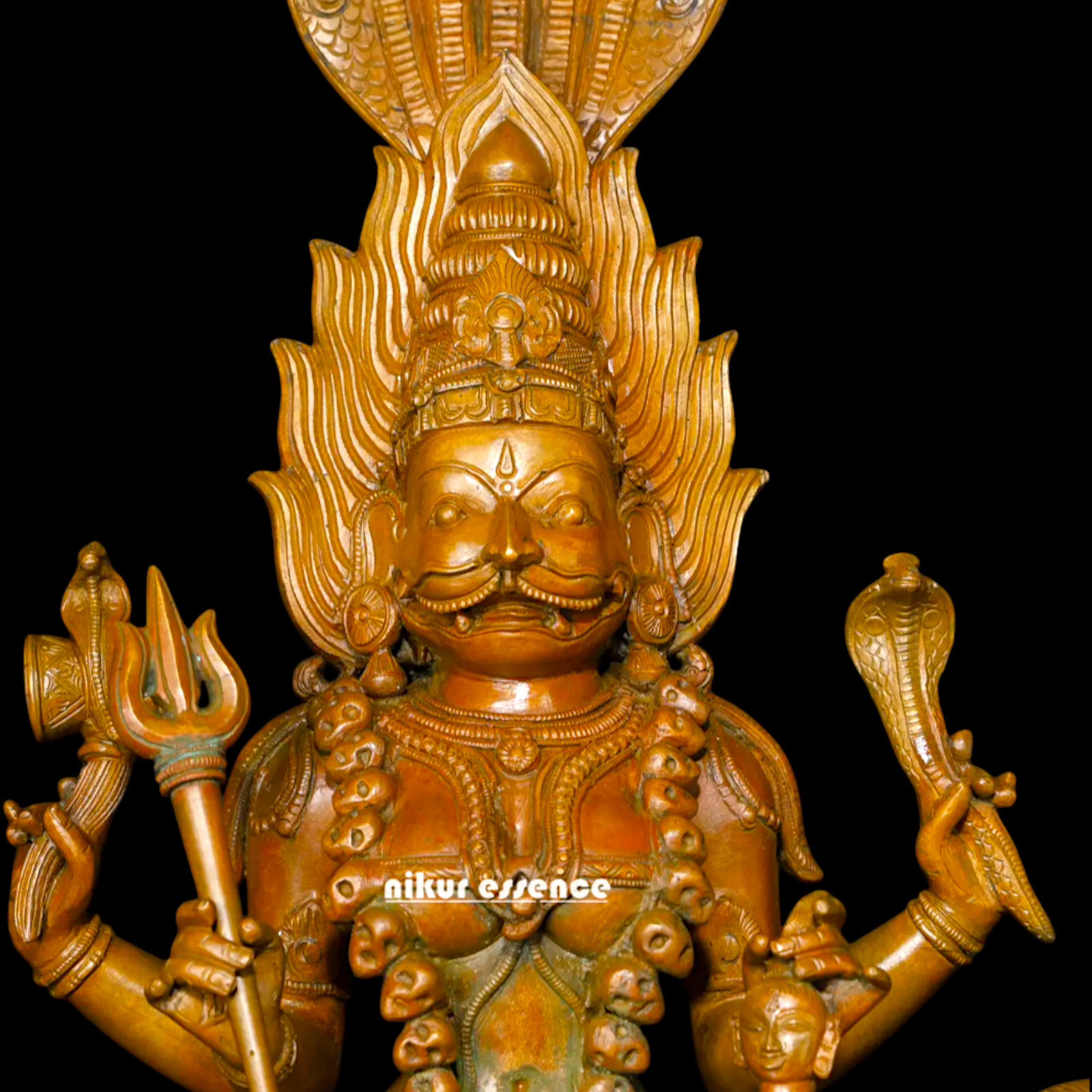 pratyangira devi seated on lion Panchaloha statue - 20 inches Nikuressence